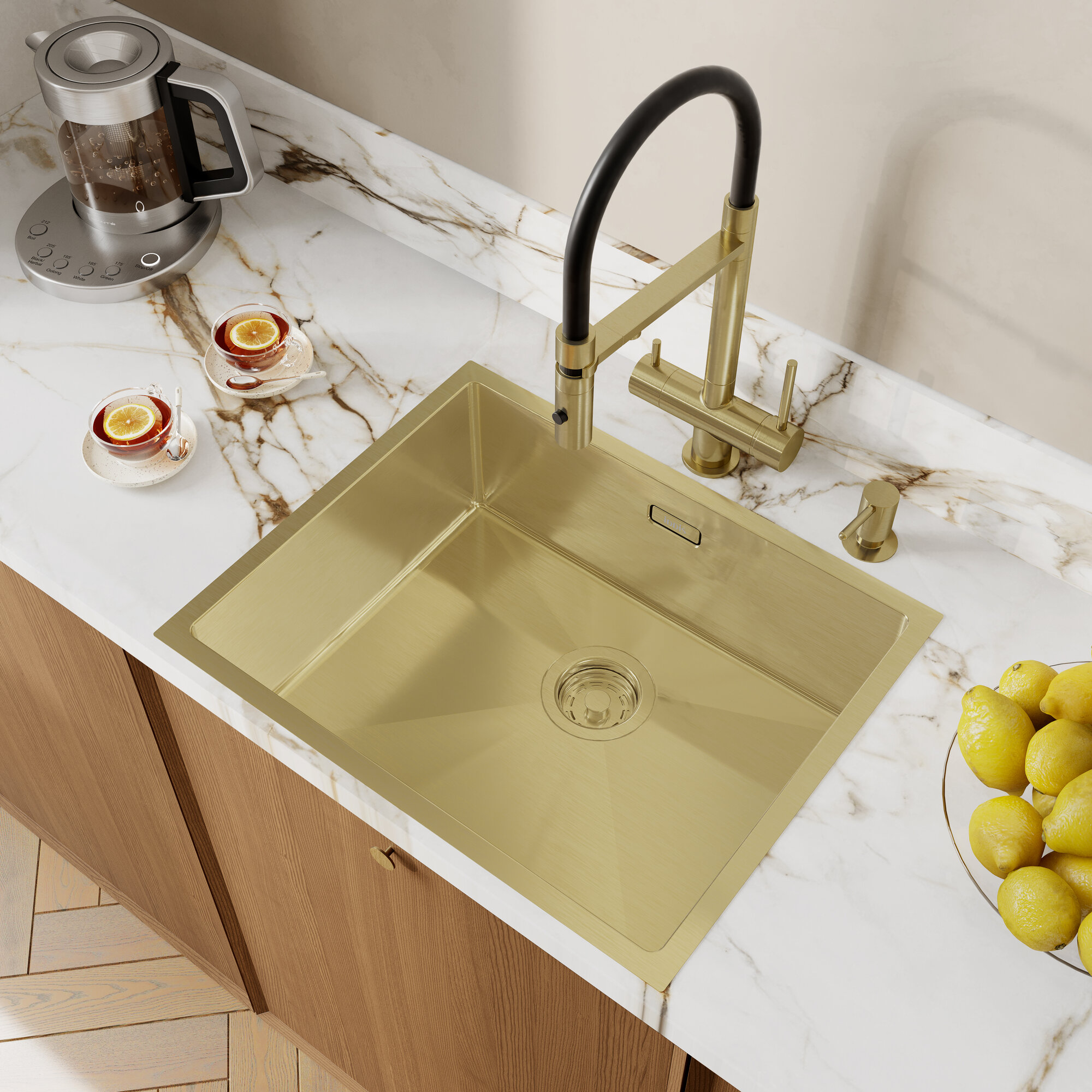 Фото товара на маркетплейсе yandex Мойка IDDIS Edifice EDI54B0i77 нержавеющая сталь универсального монтажа матовое золото 540*440