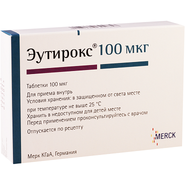 Щитовидная железа Мерк Эутирокс таб 100 мкг №100