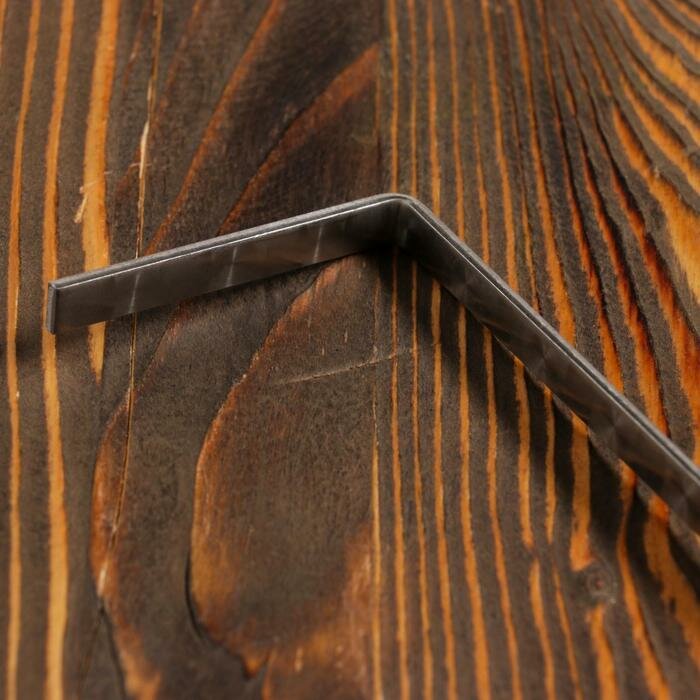 Кочерга узбекская с деревянной ручкой, с узором 40/1 см, полная длина 62 см, сталь 3 мм - фотография № 2