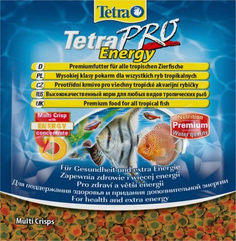 Tetra TetraPro Energy Crisps специалный энергетический корм для всех видов аквариумных рыб, чипсы 12 г