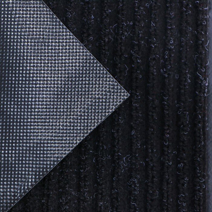 Коврик придверный влаговпитывающий, ребристый, «Стандарт», 40×60 см, цвет чёрный - фотография № 4