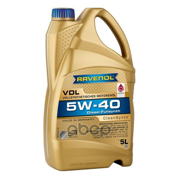 Синтетическое моторное масло RAVENOL VDL SAE 5W-40