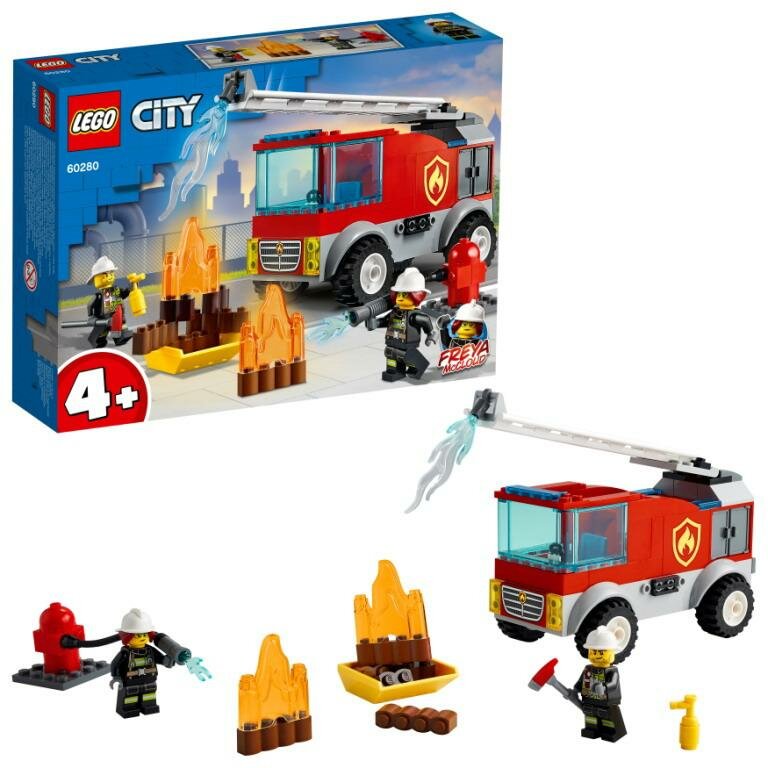 Конструктор Fire Пожарная машина с лестницей Lego City 60280-L