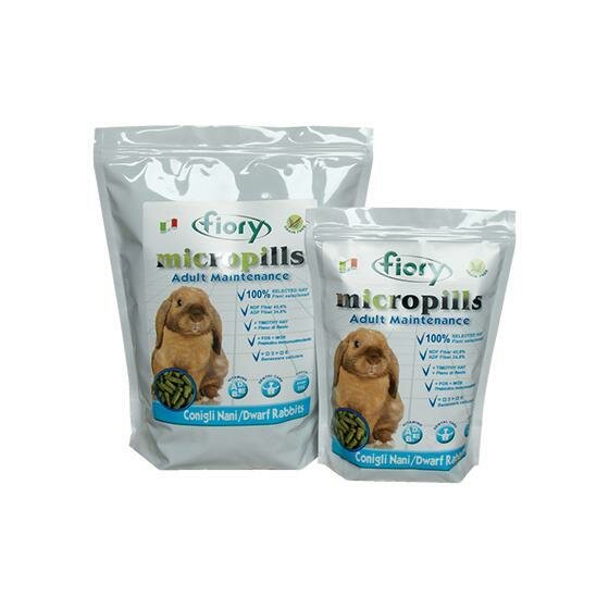 Корм для карликовых кроликов Fiory Micropills Dwarf Rabbits, 910 г, травы, размер 0.255x0.16x0.08см.