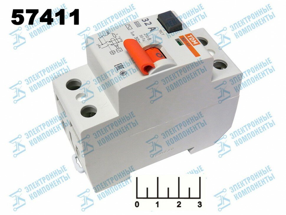 фото УЗО 32A/30мA 2-полюсный ВД1-63 TDM
