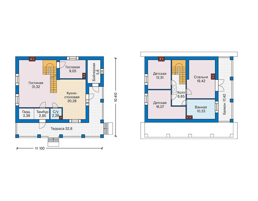 Проект дома Plans-63-19 (128 кв.м, газобетон) - фотография № 3