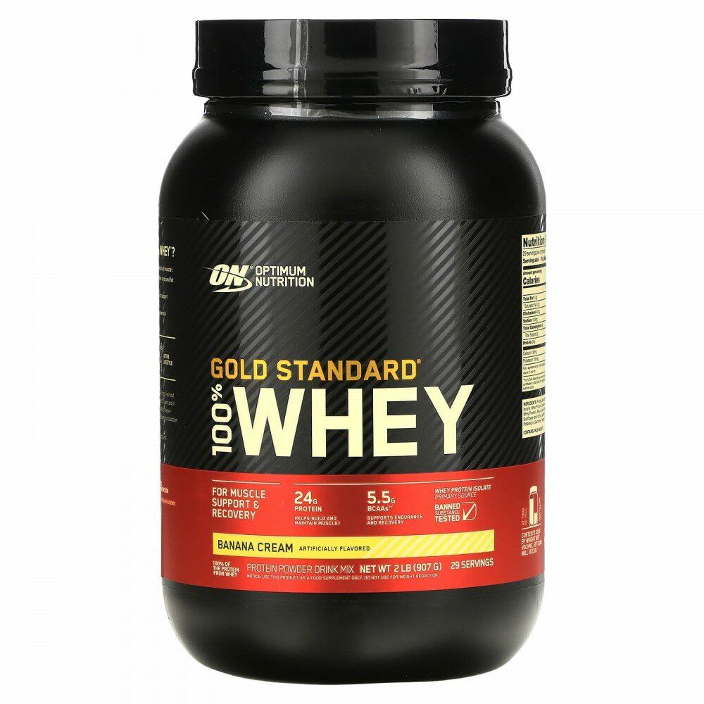 Optimum Nutrition, Gold Standard 100% Whey, Banana Cream, 2 lb (907 g)