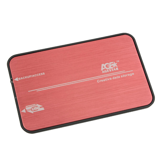 Корпус 2.5" AgeStar 3UB2A8 SATA, USB3.0 Red