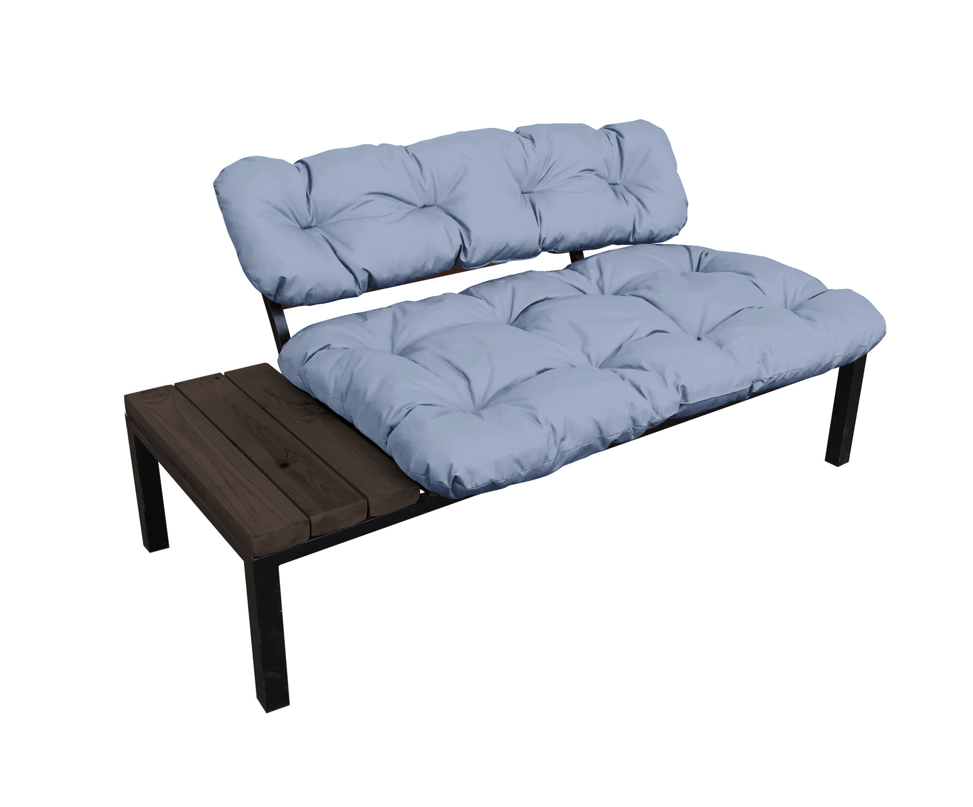 Садовый диван "Дачный" со столиком голубая подушка M-Group - фотография № 3