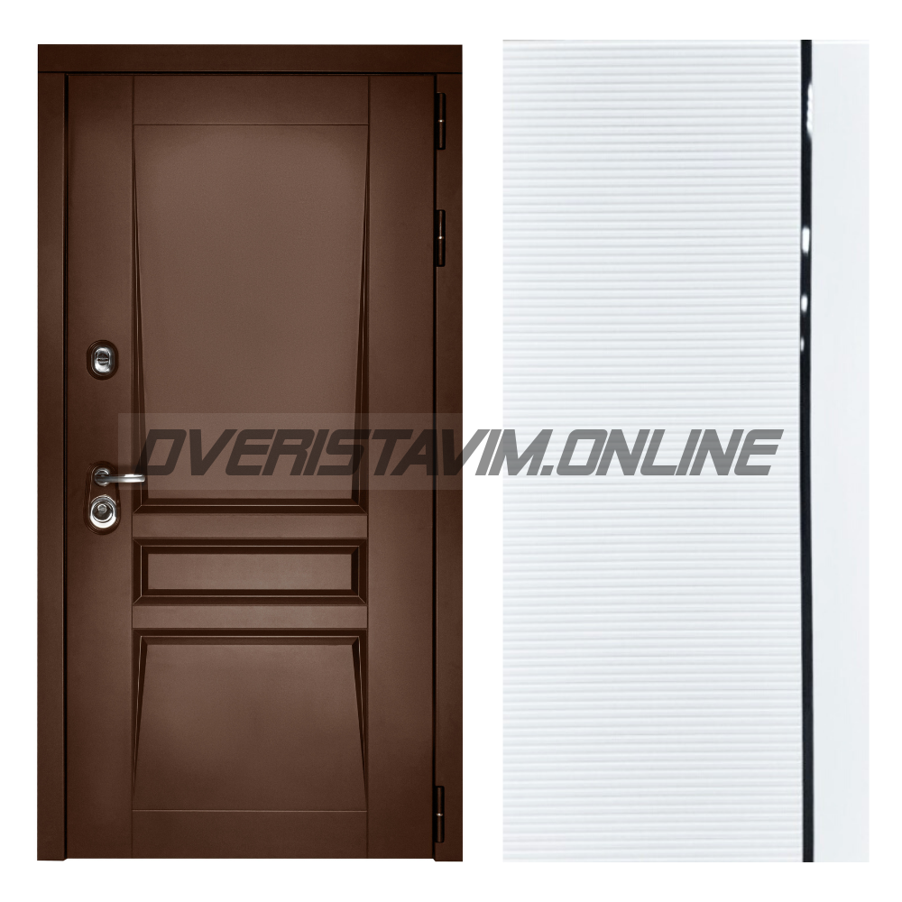 Металлическая Входная Дверь Дверной континент ДК-5 Рикамо софт черное стекло