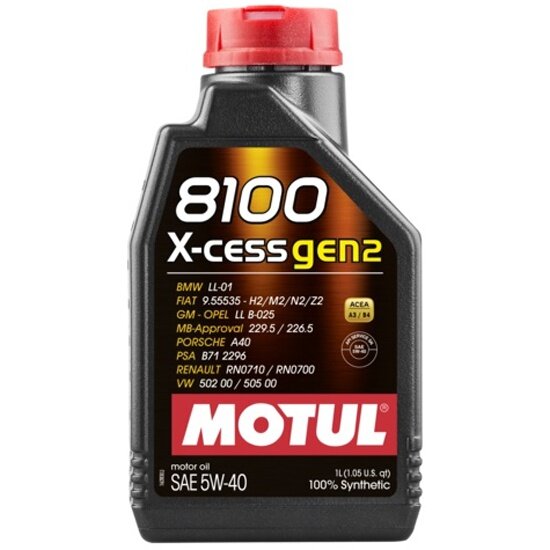 Моторное масло MOTUL 8100 X-cess Gen2 5W-40 синтетическое 1 л