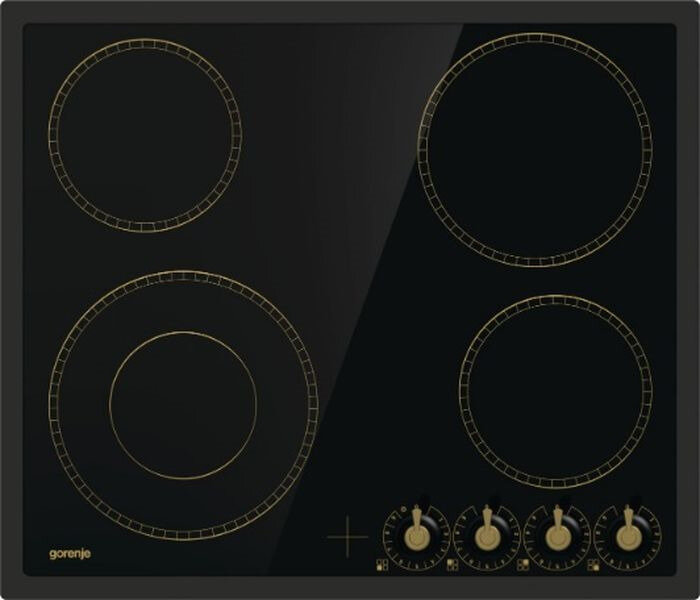 Поверхность стеклокерамическая GORENJE EC642CLB черный (ретро) - фотография № 1