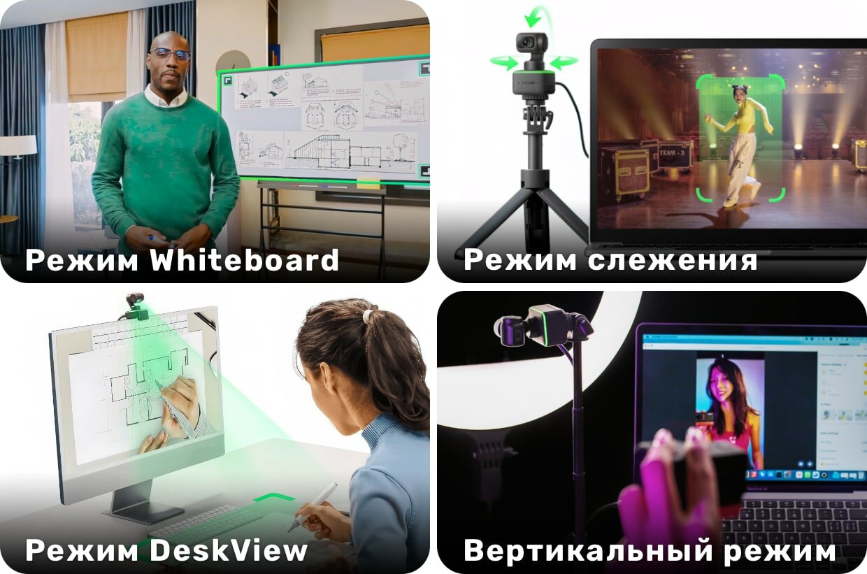 Insta360 Link - поворотная веб-камера, 4K 60 FPS с автослежением, управлением жестами, автофокусом для видеоконференций и стрима — фото 7