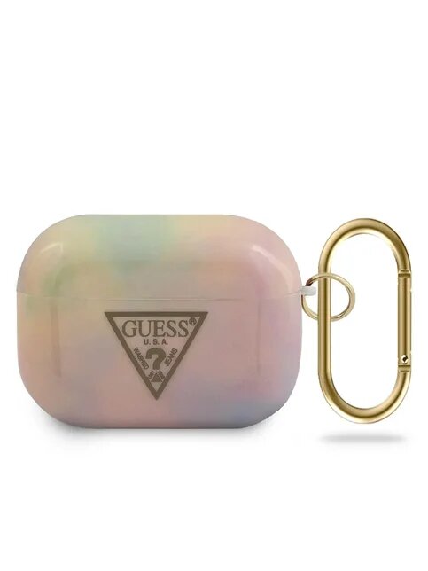 Guess для Airpods Pro TPU case with ring TIE & DYE Pink, шт - фотография № 1