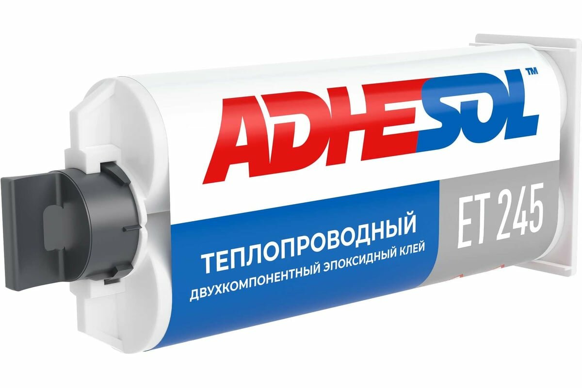 фото ADHESOL Клей теплопроводный двухкомпонентный эпоксидный et245 50мл 323862 245100