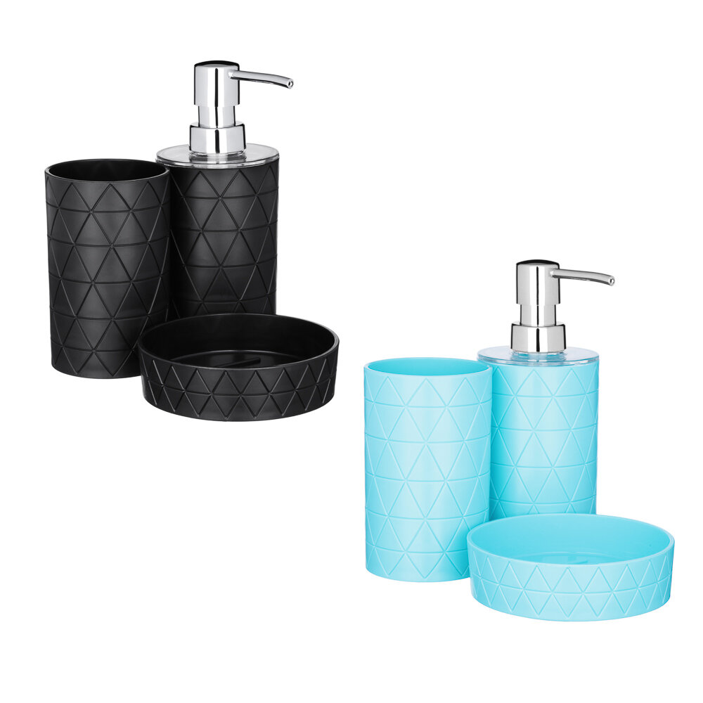 VETTA Набор для ванной "Прикосновение", 3 предмета, пластик, 2 дизайна - фотография № 1