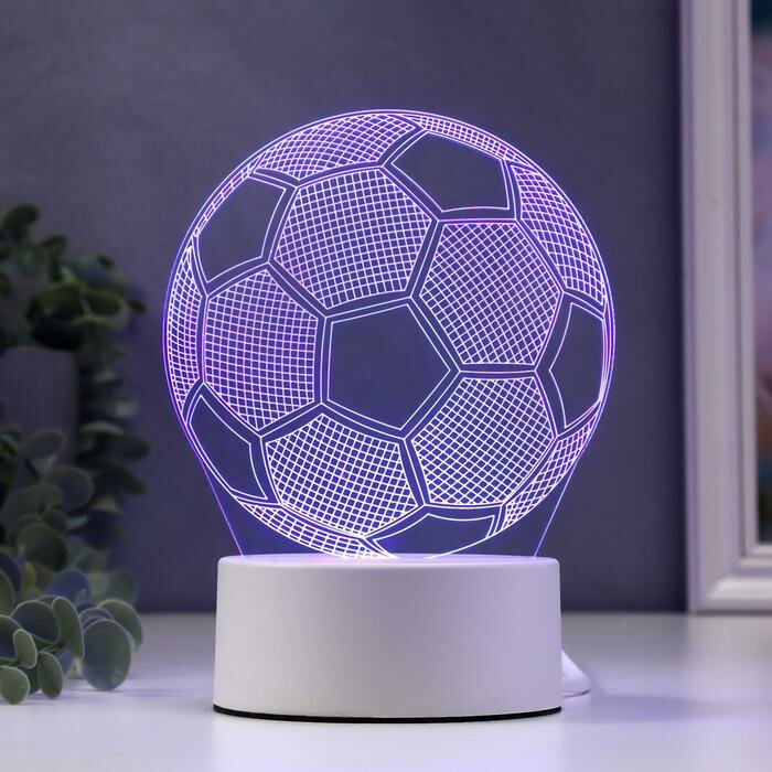 RISALUX Светильник "Футбольный мяч" LED RGB от сети 9,5x12,5x16 см - фотография № 1