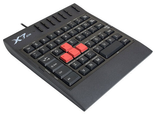 Клавиатура A4Tech X7-G100 Black USB, игровой блок, без русского алфавита