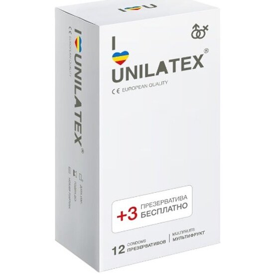 Презервативы UNILATEX Multifruits 12+3 шт.