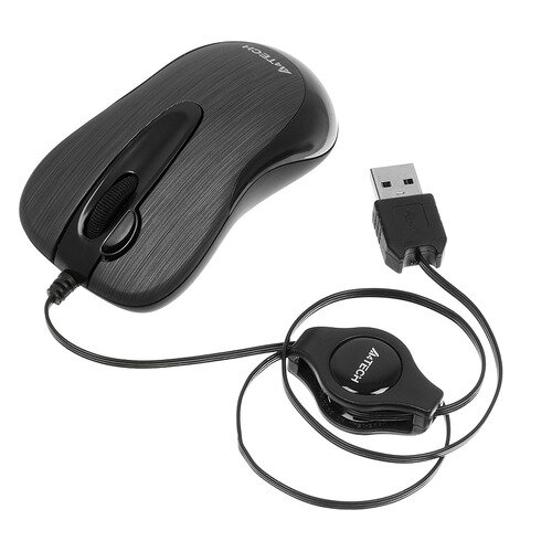 Мышь A4TECH V-Track Padless N-60F, оптическая, проводная, USB, черный [n-60f-1]