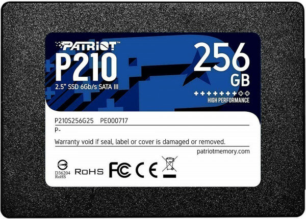 Твердотельный накопитель PATRIOT SSD SATA2.5" 256GB P210 P210S256G25
