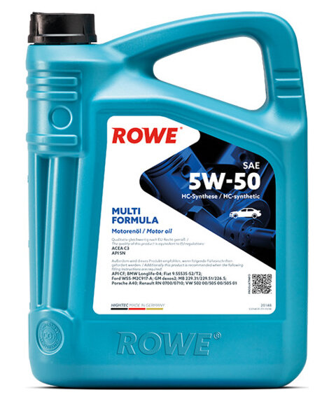 HC-синтетическое моторное масло ROWE Hightec Multi Formula SAE 5W-50