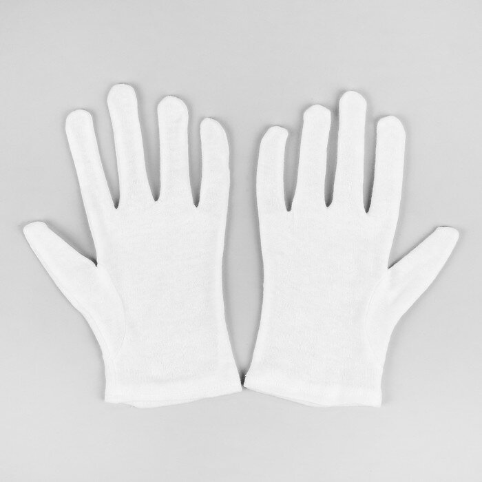Перчатки хлопковые, размер M, пара, цвет белый - фотография № 2