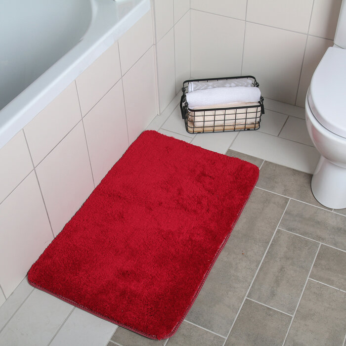 Доляна Коврик для ванной Доляна «Нина», 50×80 см, цвет бордовый - фотография № 2