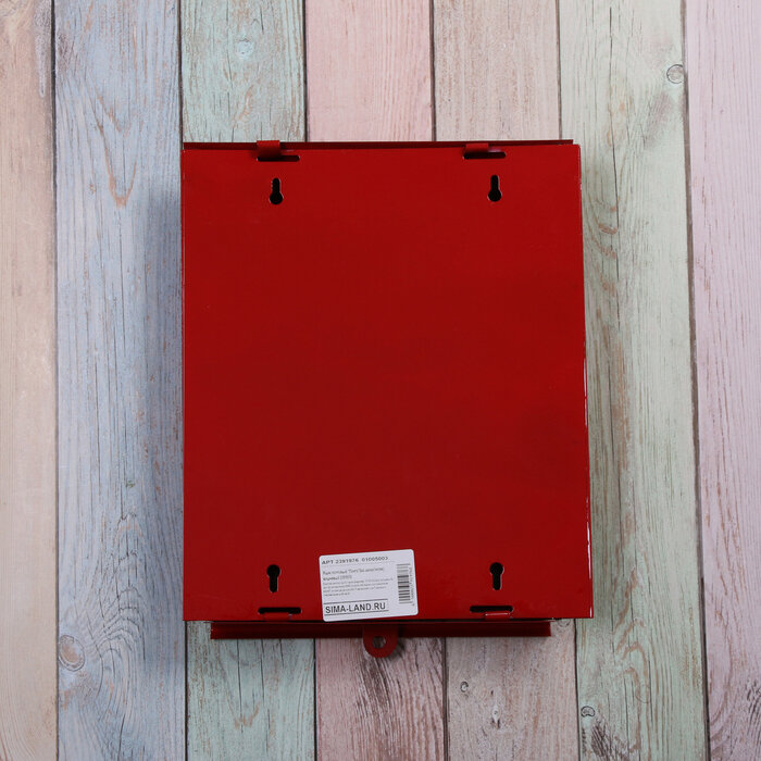 RAYDAY Ящик почтовый без замка (с петлёй), вертикальный, «Почта», бордовый - фотография № 3