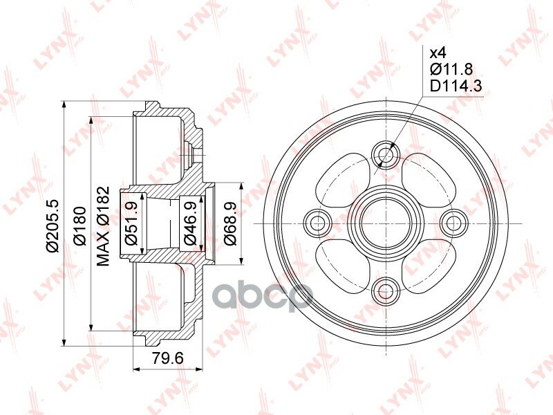 Барабан Тормозной LYNXauto арт. BM-1017