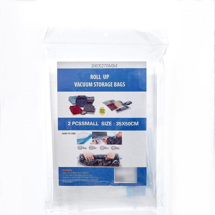 Вакуумный пакет скручивающийся дорожный, 38×54 см, 2 шт, цвет микс - фотография № 3