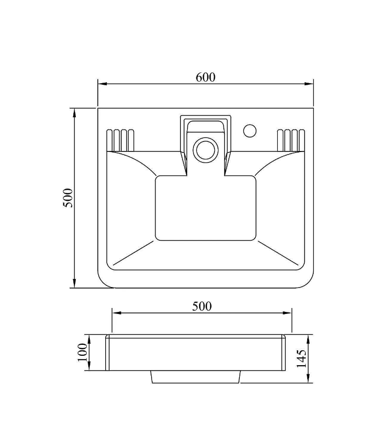 Раковина над стиральной машинкой Square 500*600 - фотография № 2