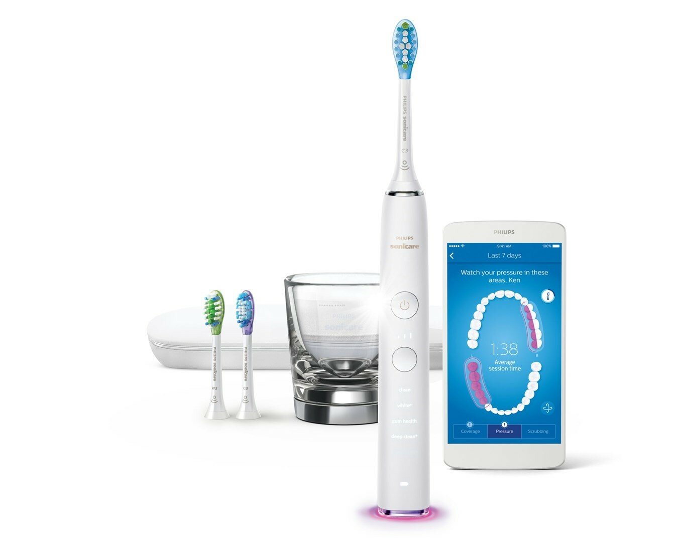 PHILIPS Электрическая зубная щетка Philips Sonicare DiamondClean Smart 9300 HX9903/03, белый