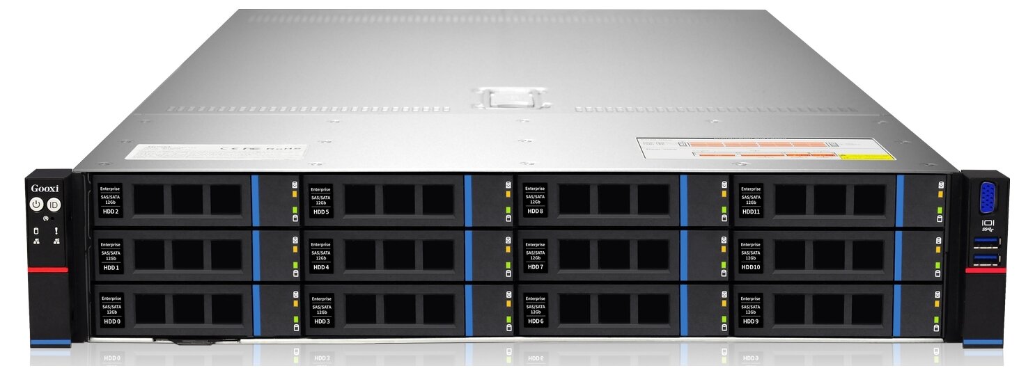 Серверная платформа Gooxi SL201-D12R-G3 0.21.002.0411/2U/2x4189/ 32xDDR4-3200 RDIMM/LRDIMM/ 12x2.5"3.5"M.2