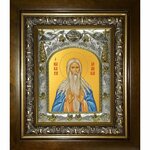 Икона Макарий (Макар) Великий, 14x18 см, в деревянном киоте 20х24 см, арт вк-4085 - изображение