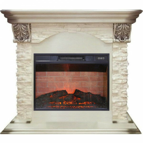 Электрокамин RealFlame Dublin Lux с очагом Irvine 24 Белый дуб с серой патиной (WT-615)