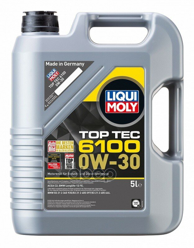 Liqui moly Масло Моторное Нс-Синт. Top Tec 6100 0w-30 C2 (5л)