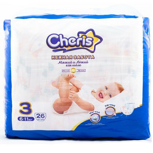 Детские подгузники Cheris 26 шт., M (6-11 кг)