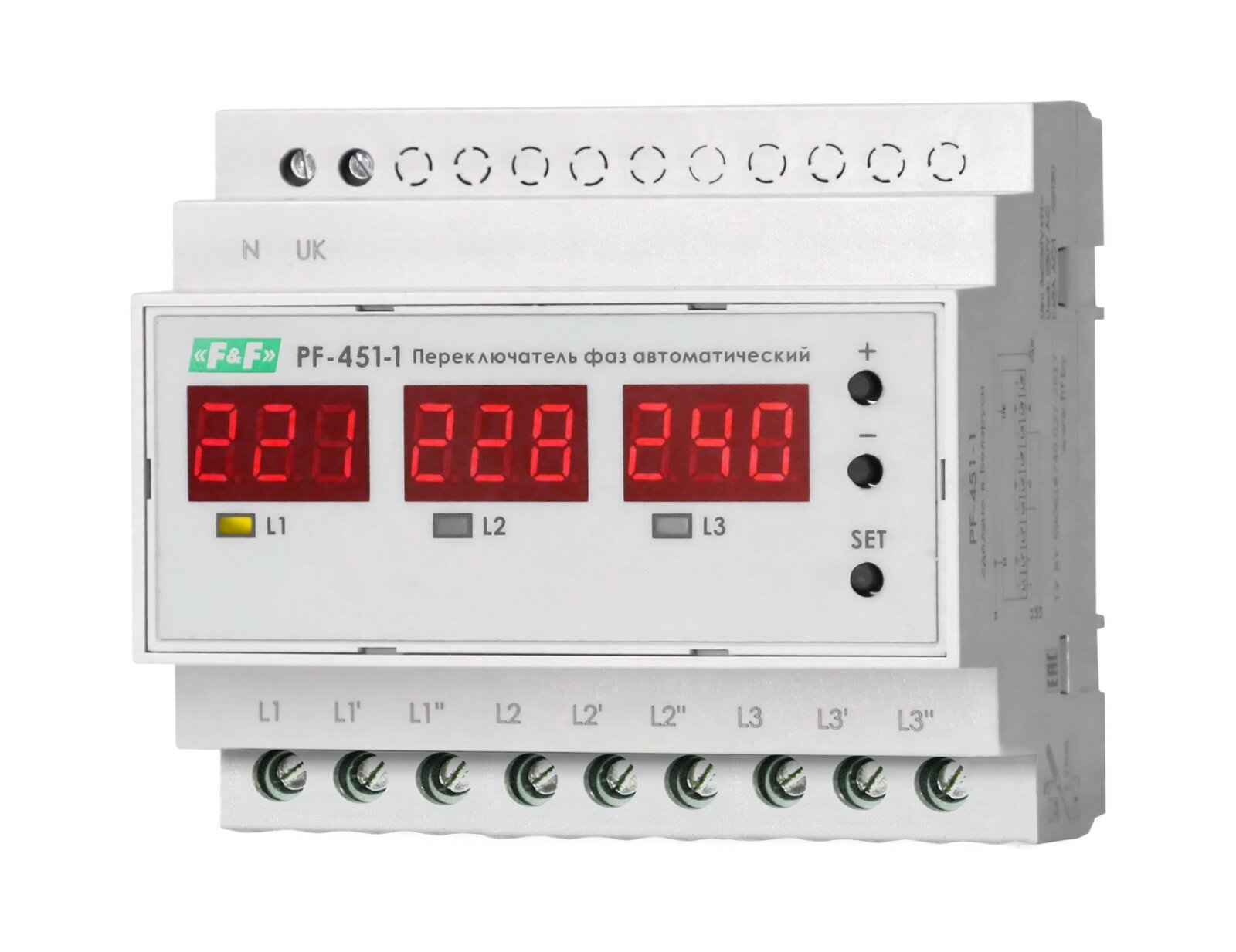 Переключатель фаз автоматический PF-451-1 Евроавтоматика