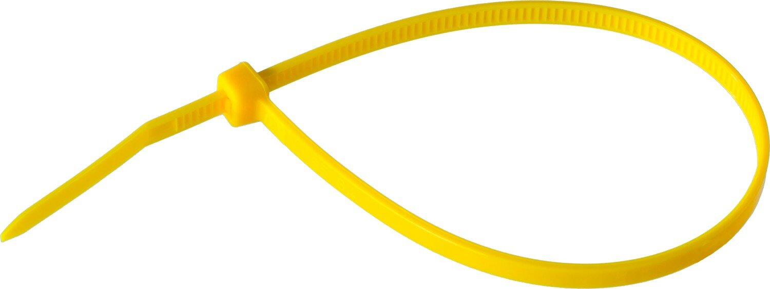 ЗУБР КС-Ж1 2.5 x 100 мм, нейлон РА66, кабельные стяжки желтые, 100 шт, Профессионал (309050-25-100) - фотография № 1