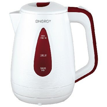 Чайник электрический ENERGY E-214 1,7л, 1850-2200 Вт, бело-бордовый
