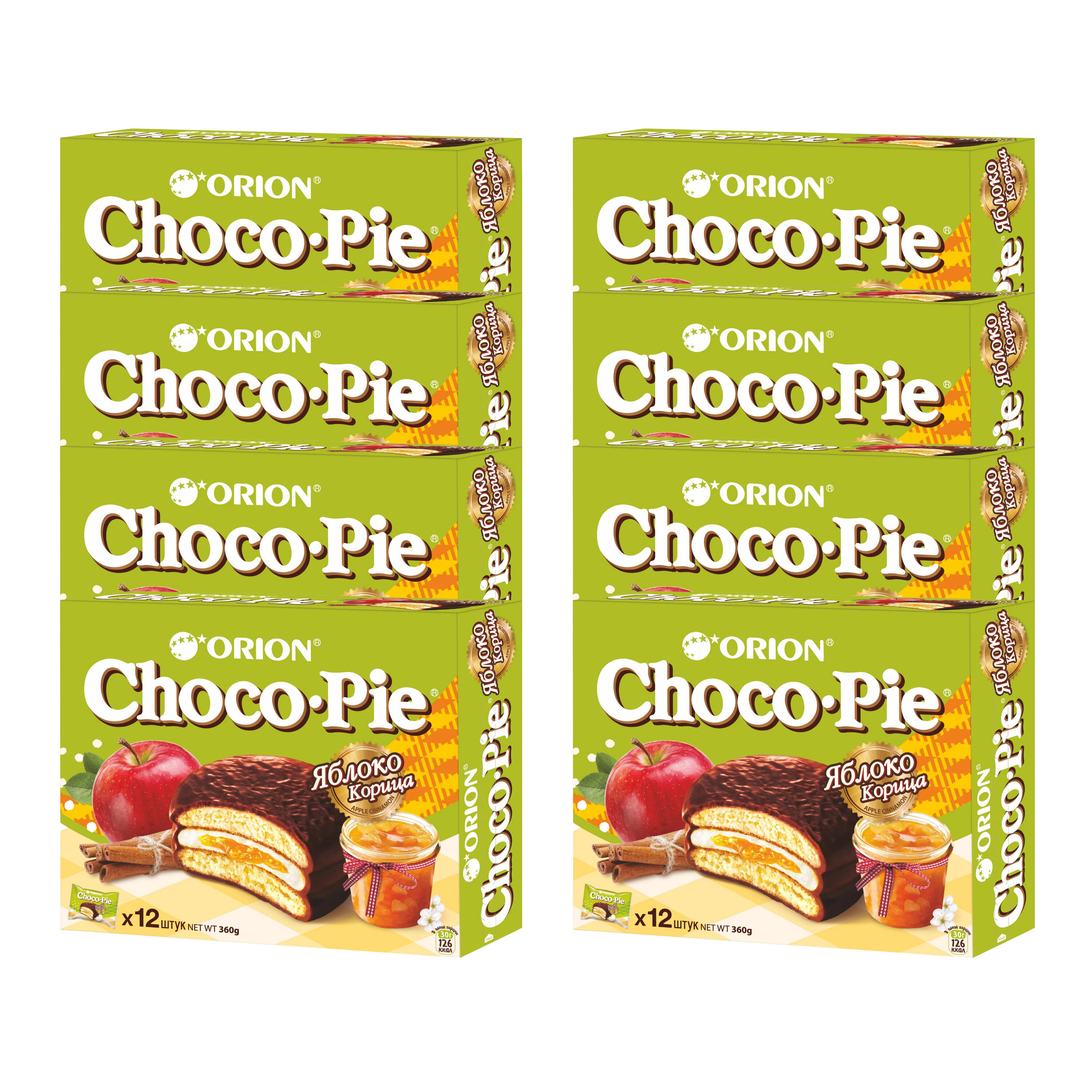 Печенье ORION Choco Pie с яблоком и корицей, 8шт. по 360г. - фотография № 2