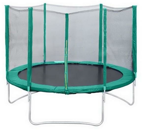 Батут с защитной сеткой КМС Trampoline 10 3,0 м Чёрный/зелёный