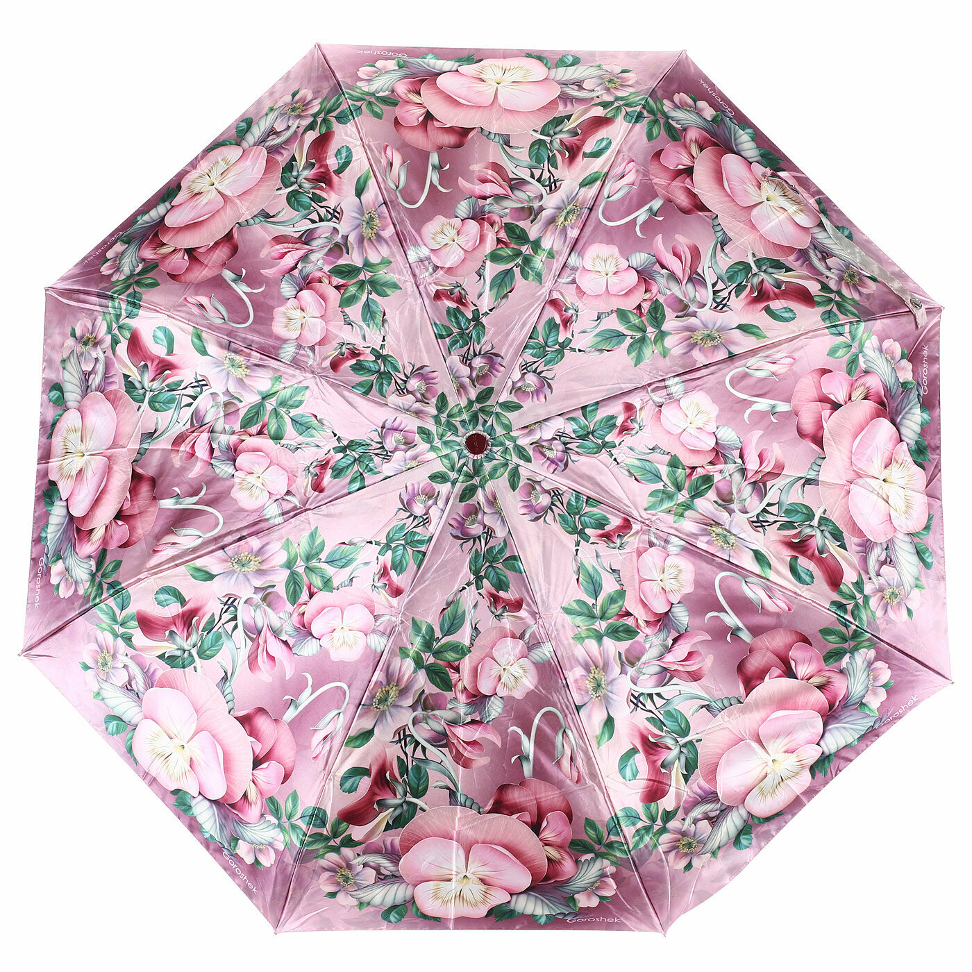 Розовый женский зонтик Goroshek 637294-9 Цветочный букет