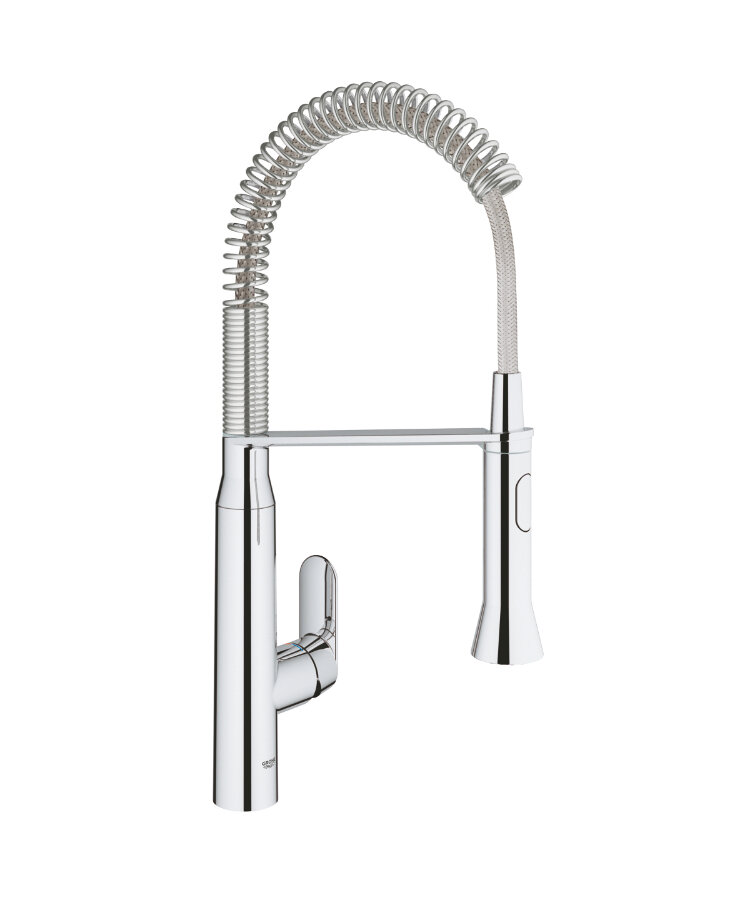 Смеситель для кухни Grohe K7, выдвижной излив, профессиональная лейка, 539мм, хром 31379000