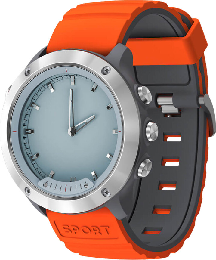 GEOZON Смарт-часы GEOZON G-SM03SVR Hybrid Silver (Black + orange strap)