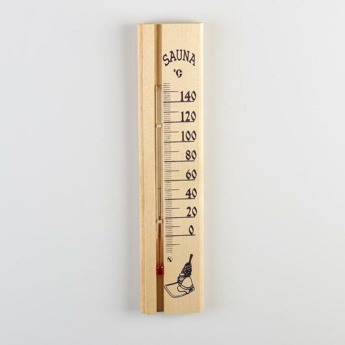 Деревянный термометр для бани и сауны "Sauna" в пакете
