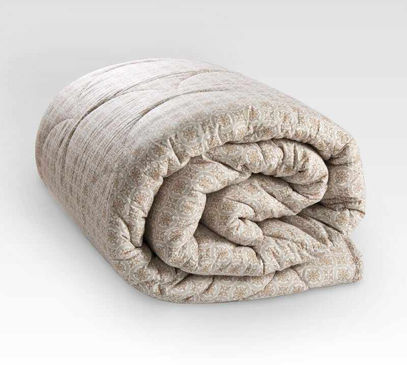 Одеяло из льняного волокна Евро - ТЕК - Лен и хлопок (бежевое) облегченное