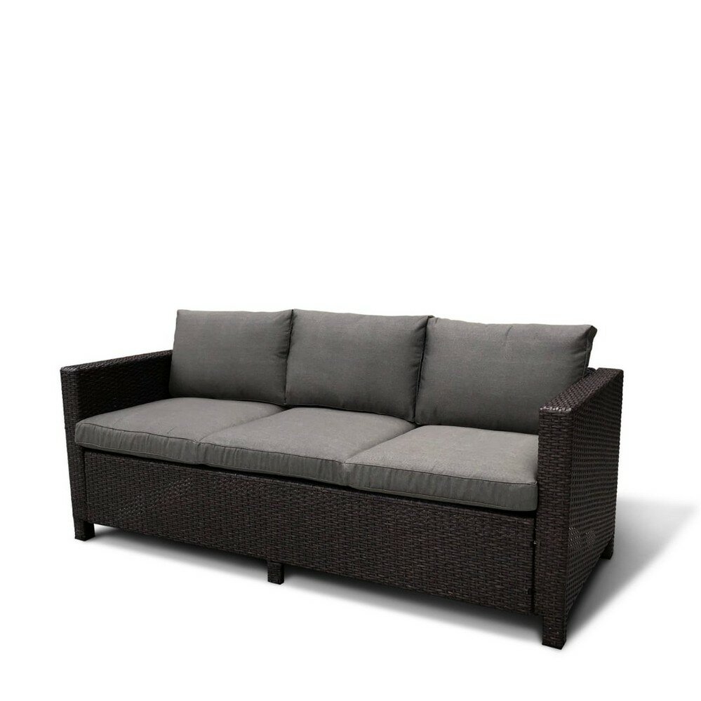 Садовый плетеный диван из искусственного ротанга Afina Garden S65A-W53 brown - фотография № 1