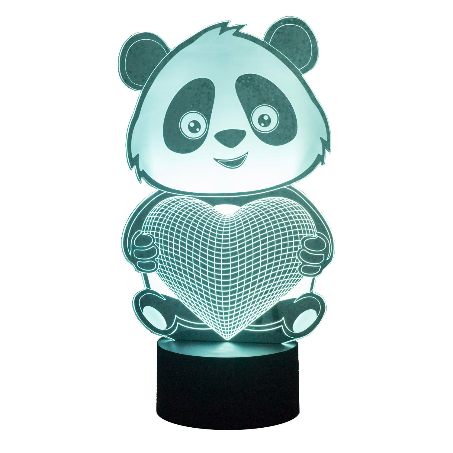 Ночник детский 3D Светильник Панда с сердцем - фотография № 6